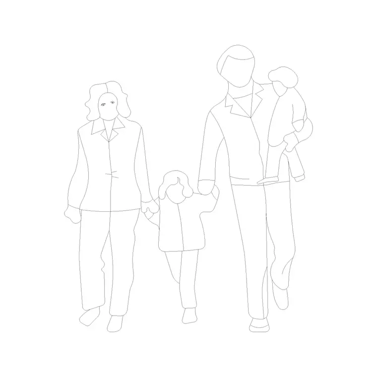 Human Figure Man Ele (6) DWG CAD block thumbnail — people drawing