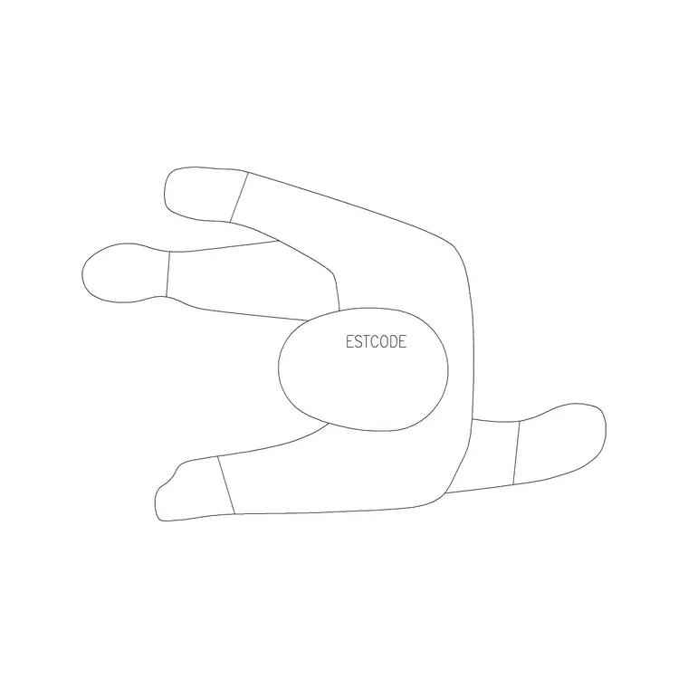 Human Figure Plan 1 DWG CAD block thumbnail — people drawing