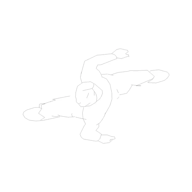 Human Figure Plan 2 DWG CAD block thumbnail — people drawing