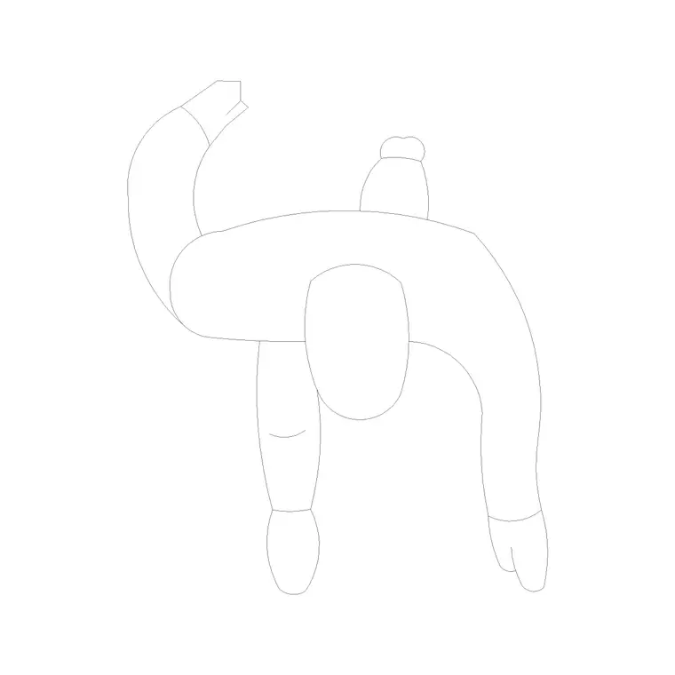 Human Figure Plan 3 DWG CAD block thumbnail — people drawing
