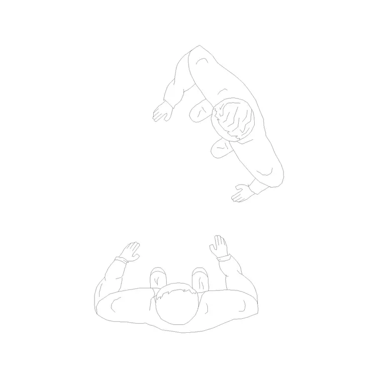 Human Figure Plan 6 DWG CAD block thumbnail — people drawing
