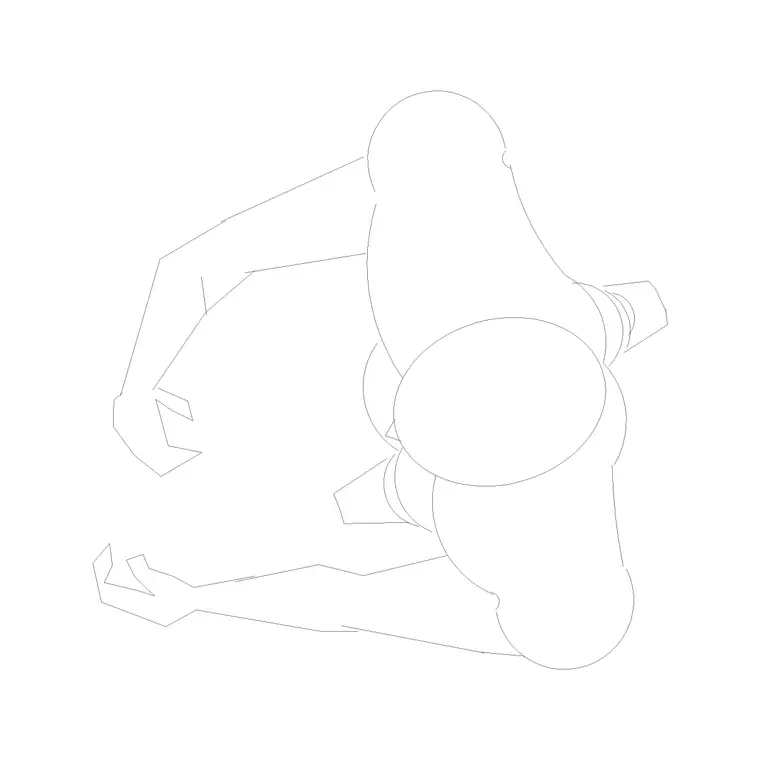 Human Figure Plan 7 DWG CAD block thumbnail — people drawing