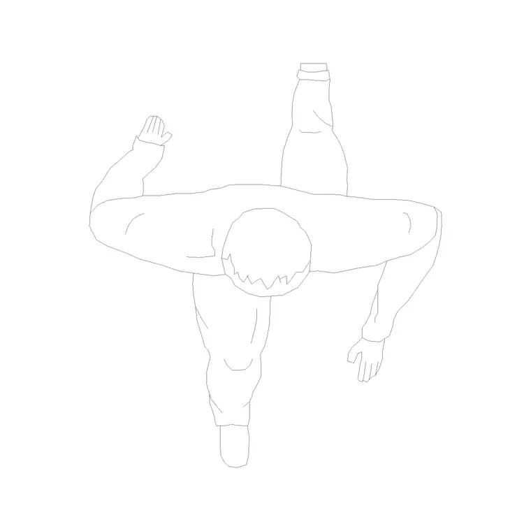 Human Figure Plan 8 DWG CAD block thumbnail — people drawing