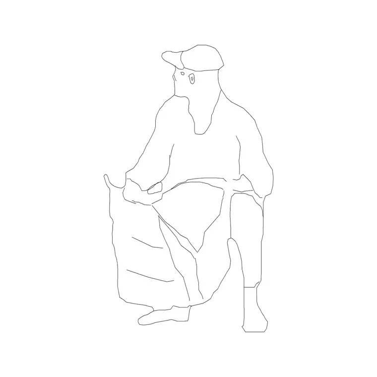Human Figure Sitting (8) DWG CAD block thumbnail — people drawing