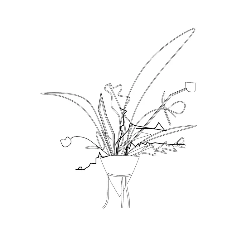 Indoor Large Plant With Ms Legs DWG CAD block thumbnail — trees & plants drawing