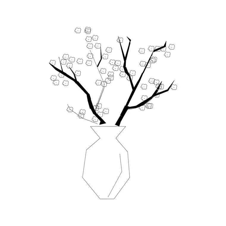 Indoor Money Plant DWG CAD block thumbnail — accessories drawing