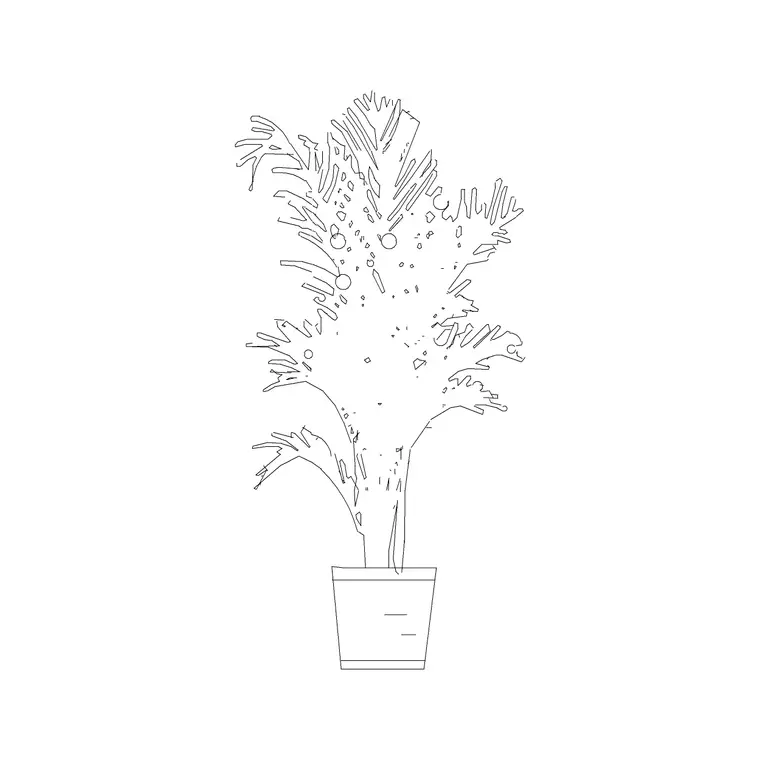 Indoor Plant Type A DWG CAD block thumbnail — trees & plants drawing