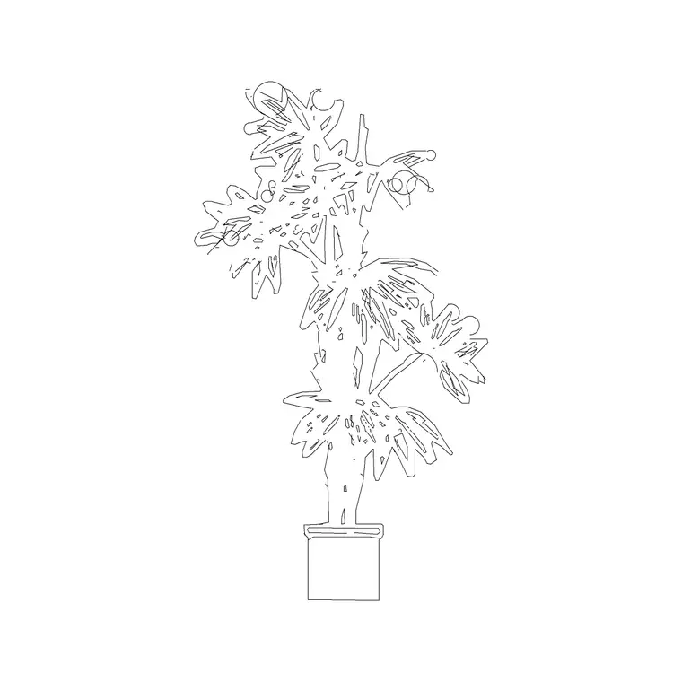 Indoor Plant Type C DWG CAD block thumbnail — trees & plants drawing