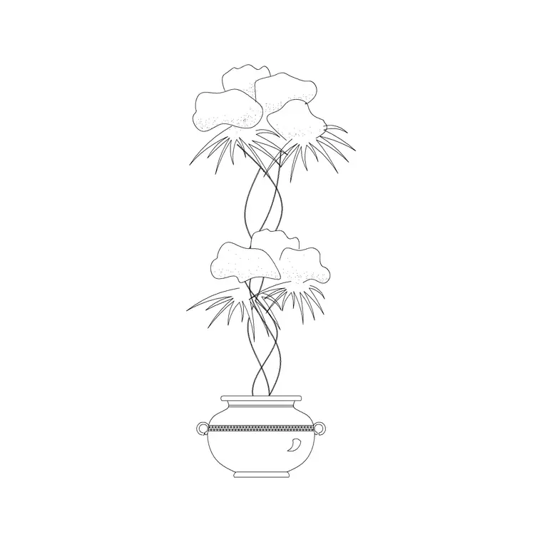 Indoor Plant Type D DWG CAD block thumbnail — trees & plants drawing