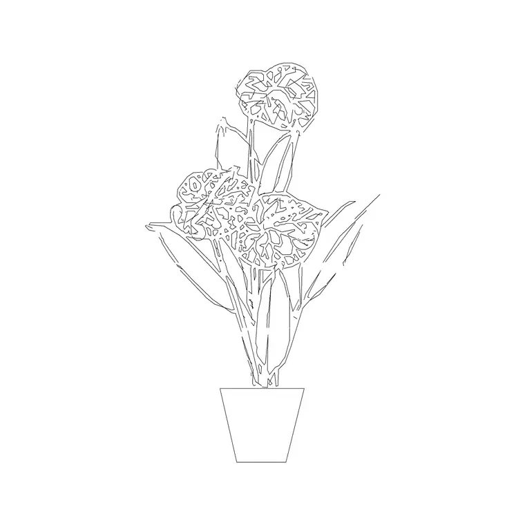 Indoor Plant Type F DWG CAD block thumbnail — trees & plants drawing