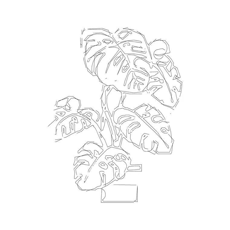 Indoor Plant Type G DWG CAD block thumbnail — trees & plants drawing