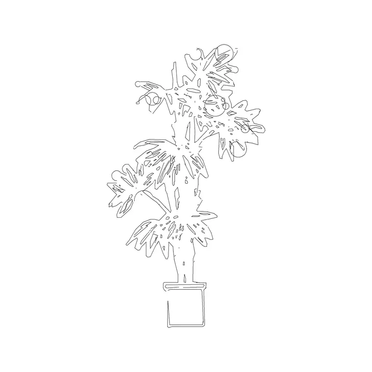 Indoor Plant Type I DWG CAD block thumbnail — trees & plants drawing