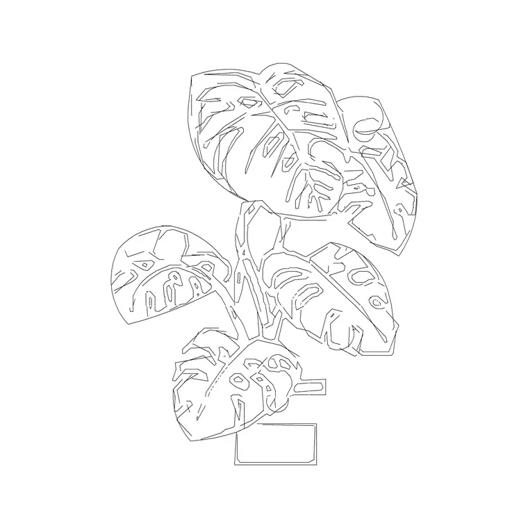 Indoor Plant Type J DWG CAD block thumbnail — trees & plants drawing