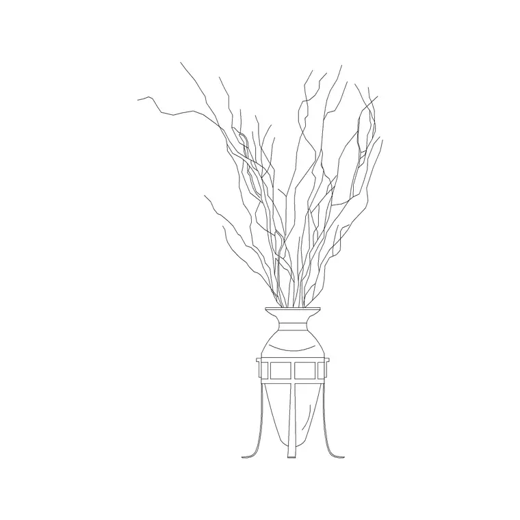 Indoor Plant With Ms Legs 1 DWG CAD block thumbnail — trees & plants drawing