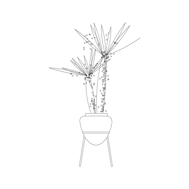 Indoor Plant With Ms Straight Legs DWG CAD block thumbnail — trees & plants drawing