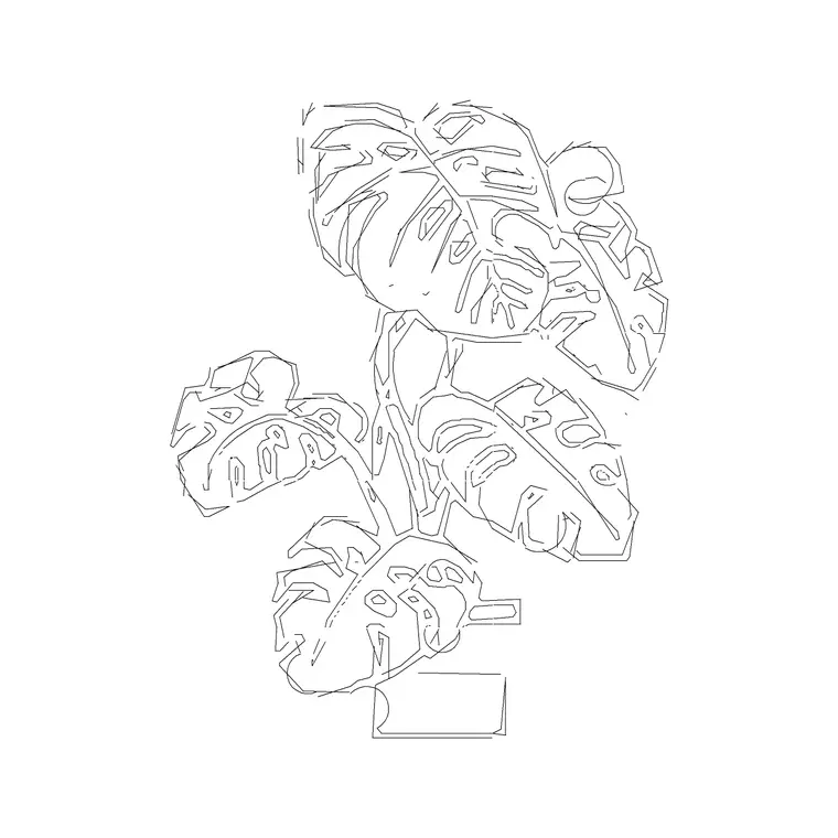 Indoor Plants 1 DWG CAD block thumbnail — trees & plants drawing