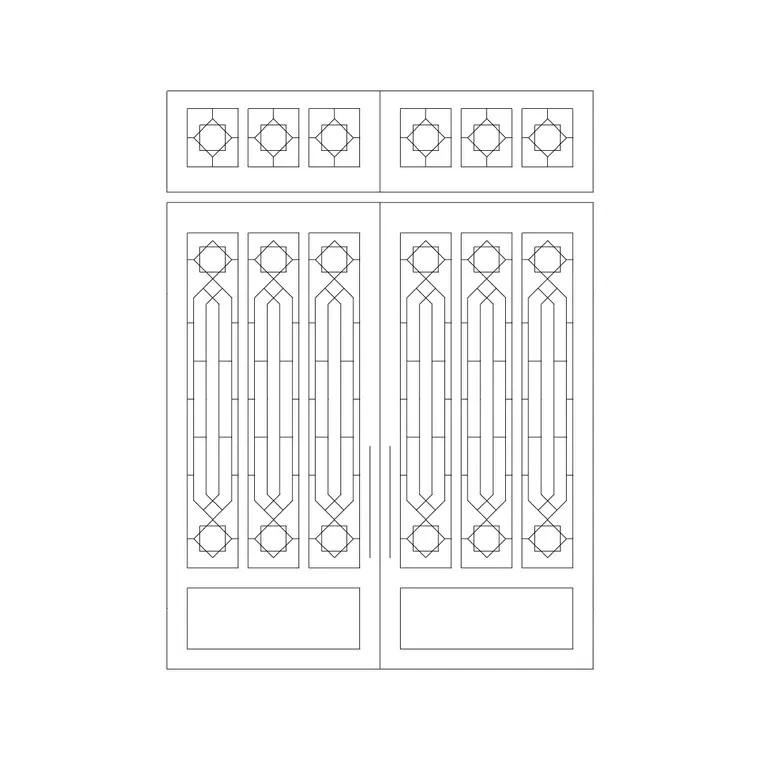 Iron Gate Double DWG CAD block thumbnail — outdoor drawing