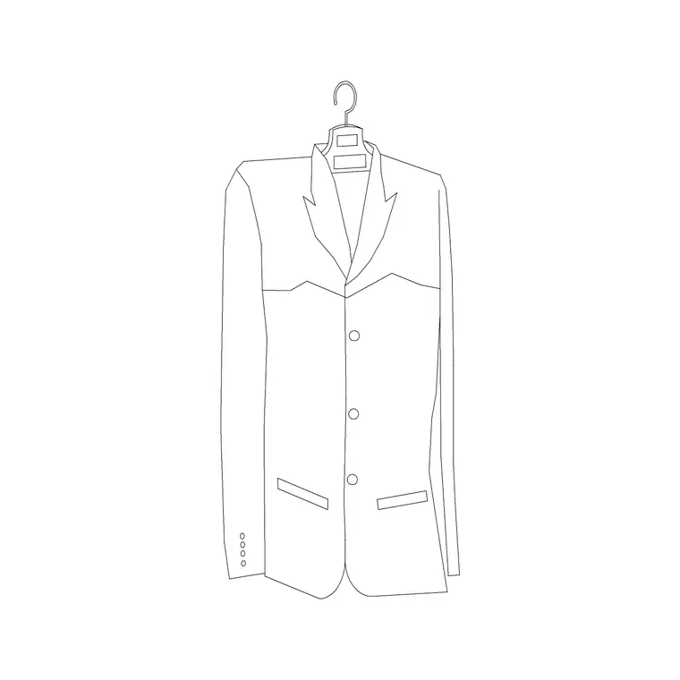 Italian Suit DWG CAD block thumbnail — accessories drawing