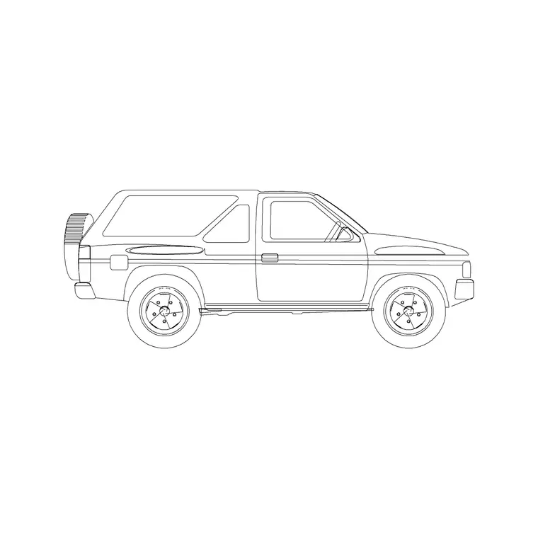 Jeep (2) DWG CAD block thumbnail — vehicles drawing