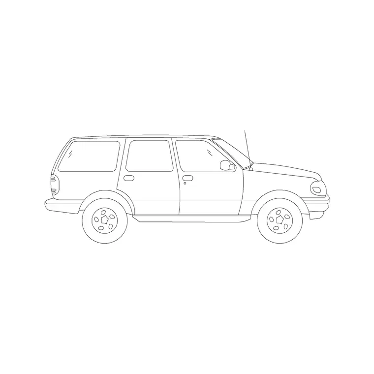 Jeep DWG CAD block thumbnail — vehicles drawing