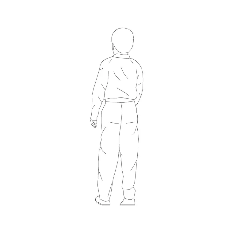Kid 1 DWG CAD block thumbnail — people drawing