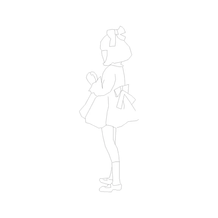 Kid 10 DWG CAD block thumbnail — people drawing