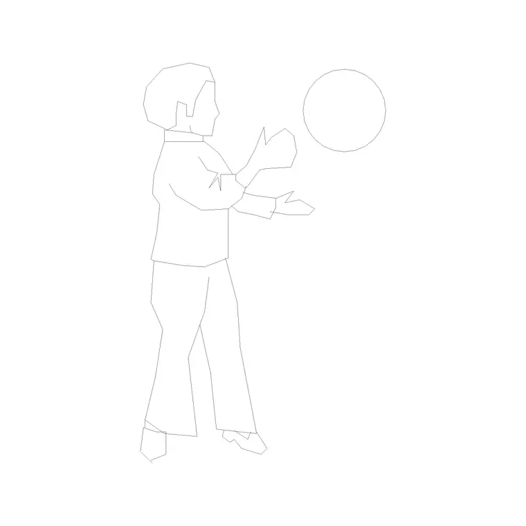 Kid 3 DWG CAD block thumbnail — people drawing