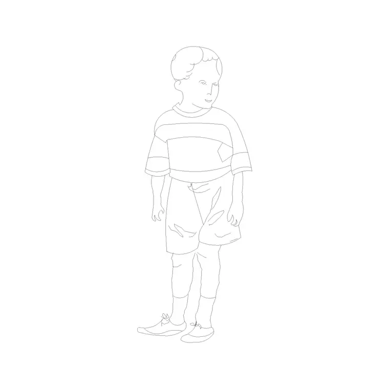 Kid 4 DWG CAD block thumbnail — people drawing
