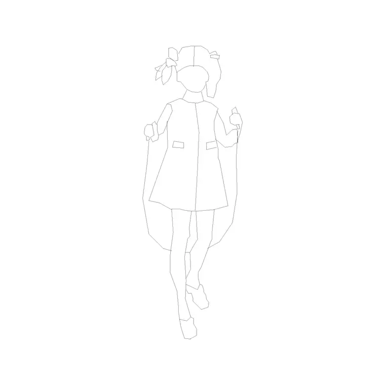 Kid 9 DWG CAD block thumbnail — people drawing