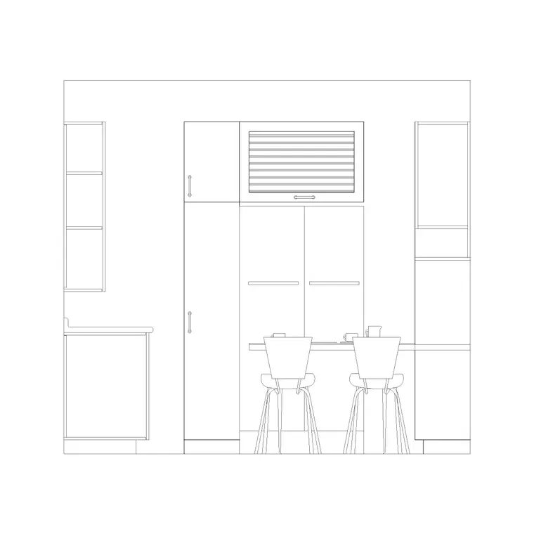 Kitchen Cabinet Ele Detail (1) DWG CAD block thumbnail — kitchen drawing