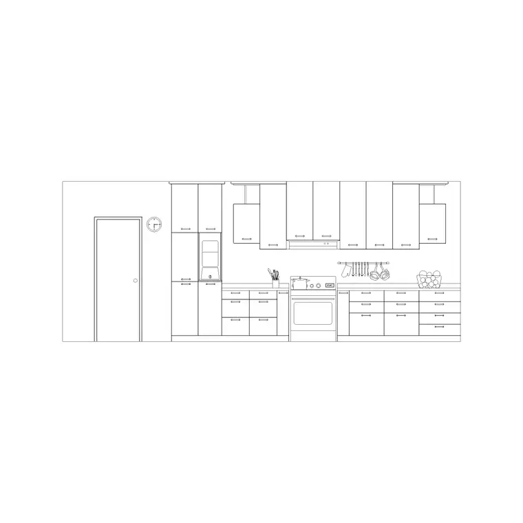 Kitchen Cabinet Ele Detail (6) DWG CAD block thumbnail — kitchen drawing