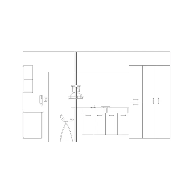Kitchen Counter Ele DWG CAD block thumbnail — kitchen drawing