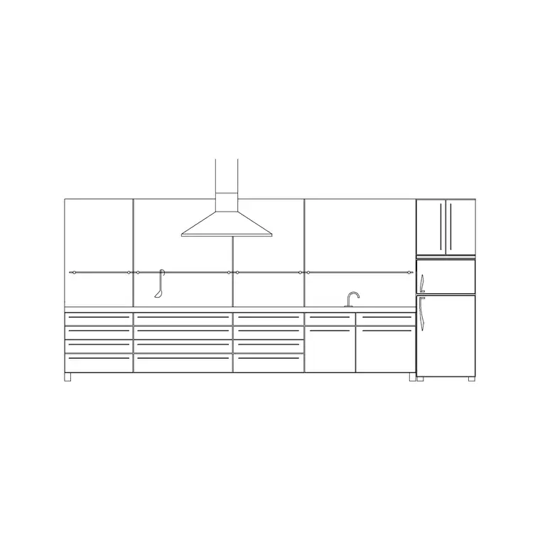 Kitchen Ele 2 CAD block DWG — elevation view