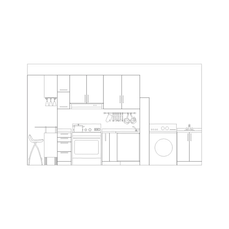 Kitchen Ele Fixtures DWG CAD block thumbnail — kitchen drawing