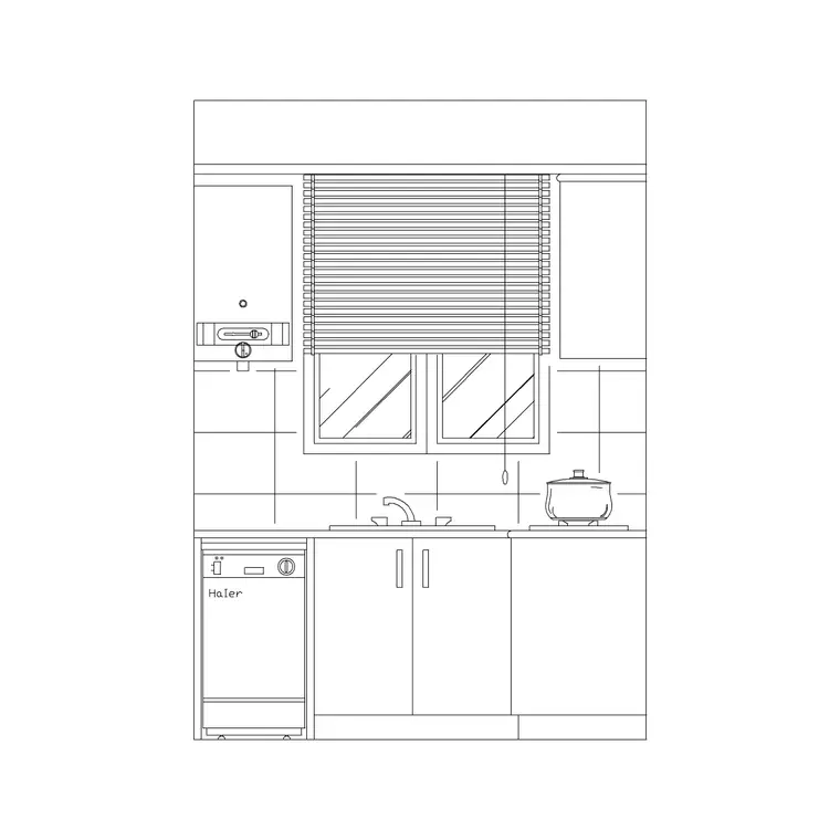 Kitchen Ele Window DWG CAD block thumbnail — kitchen drawing