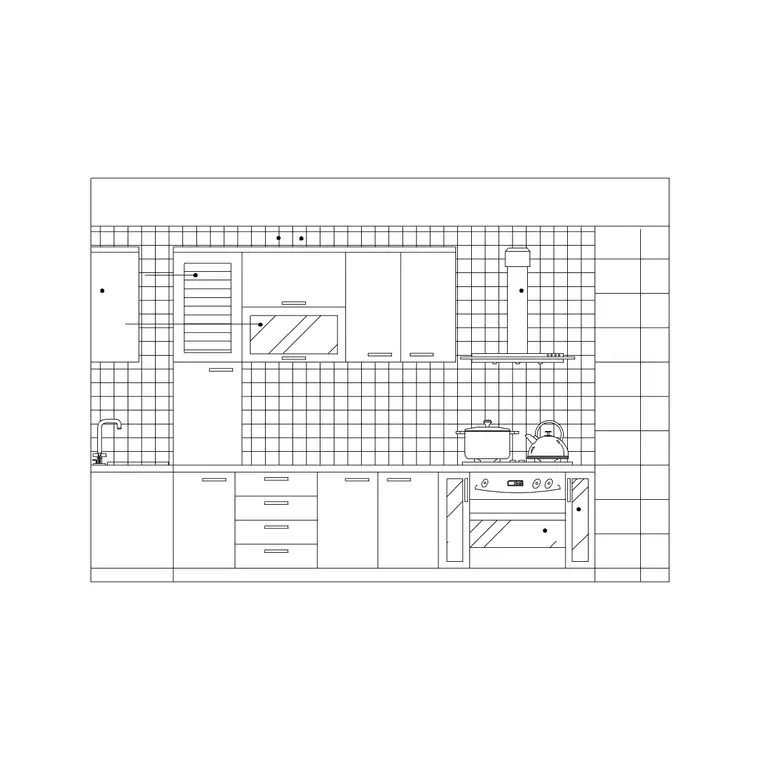 Kitchen Ele DWG CAD block thumbnail — kitchen drawing