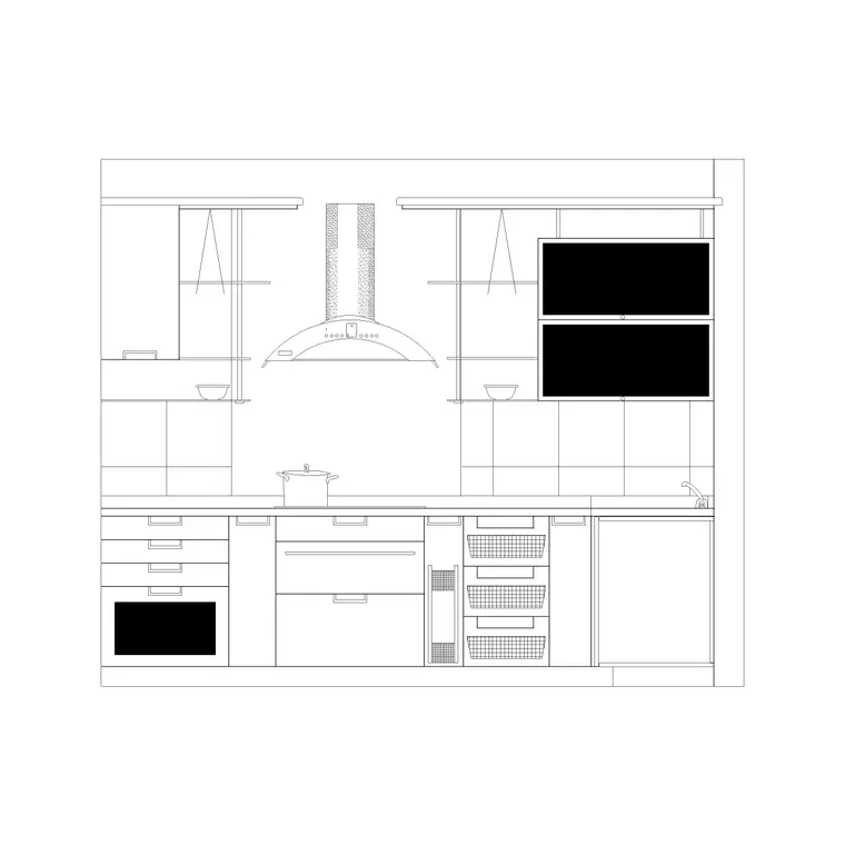 Kitchen Internal Ele 2 DWG CAD block thumbnail — kitchen drawing