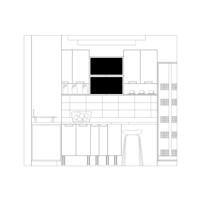 Kitchen Internal Ele 3 DWG CAD block thumbnail — kitchen drawing
