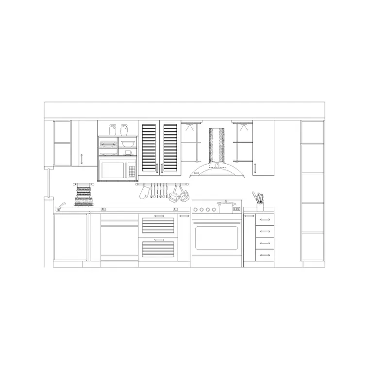 Kitchen Internal Ele CAD block DWG — elevation view