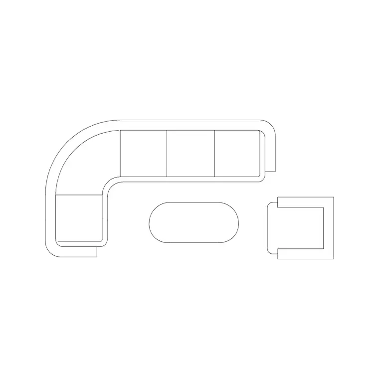 L Shape Sofa Set DWG CAD block thumbnail — furniture drawing