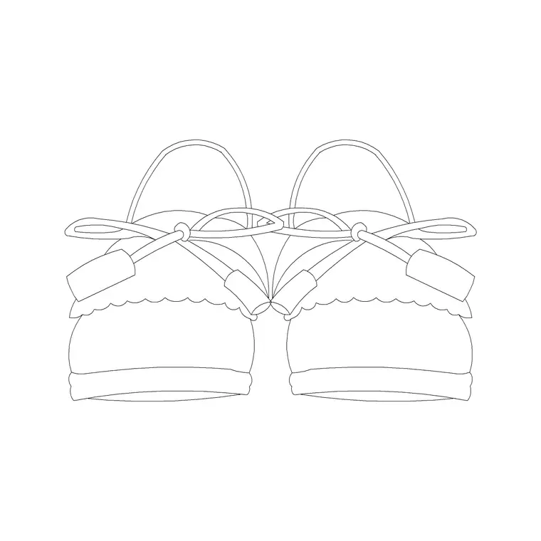 Laces Sandle DWG CAD block thumbnail — accessories drawing