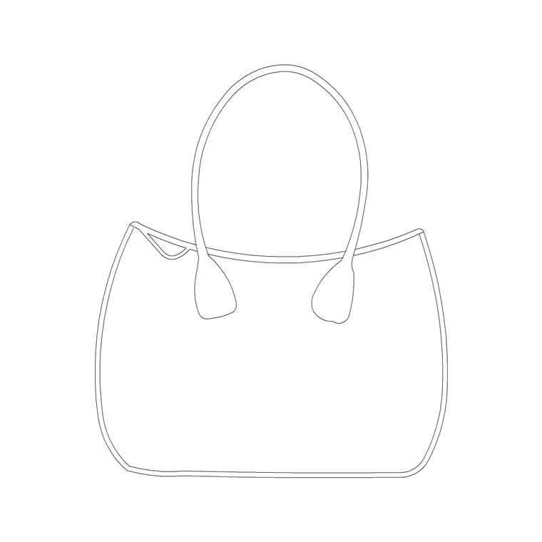 Ladies Bag Front DWG CAD block thumbnail — furniture drawing