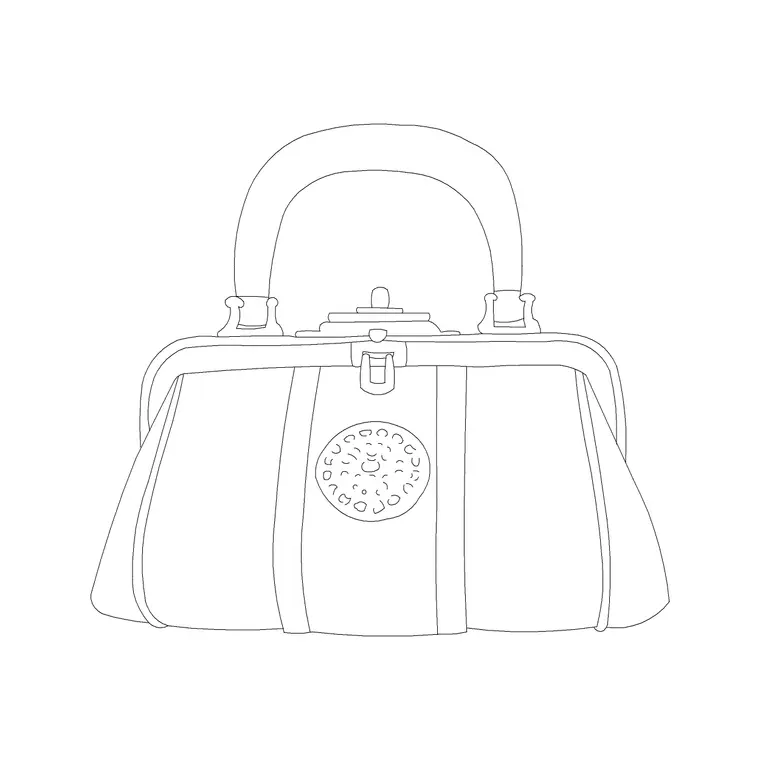 Ladies Bag DWG CAD block thumbnail — accessories drawing
