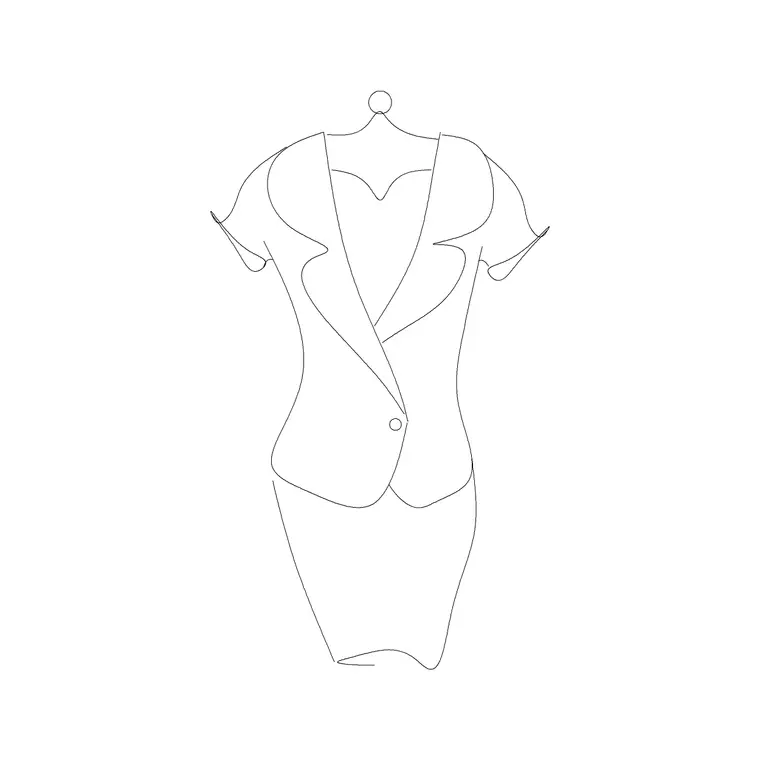 Ladies Long Dress 1 DWG CAD block thumbnail — accessories drawing