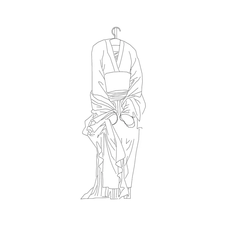 Ladies Long Dress DWG CAD block thumbnail — accessories drawing