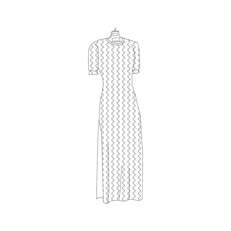 Ladies Shirt Long DWG CAD block thumbnail — accessories drawing