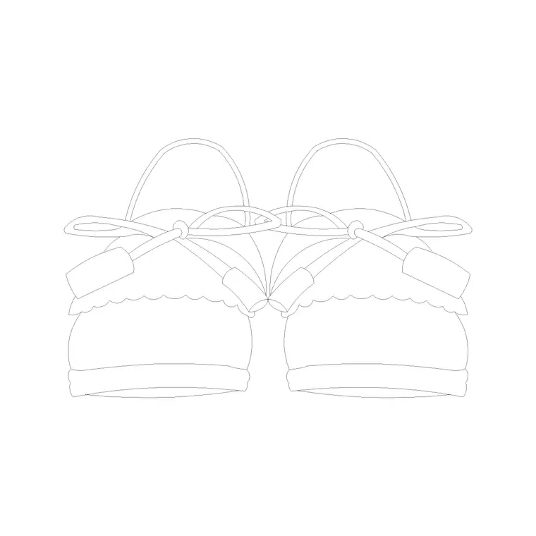 Ladies Shoes DWG CAD block thumbnail — accessories drawing