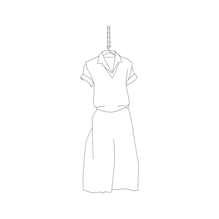 Ladies Suit Front With Rod DWG CAD block thumbnail — accessories drawing