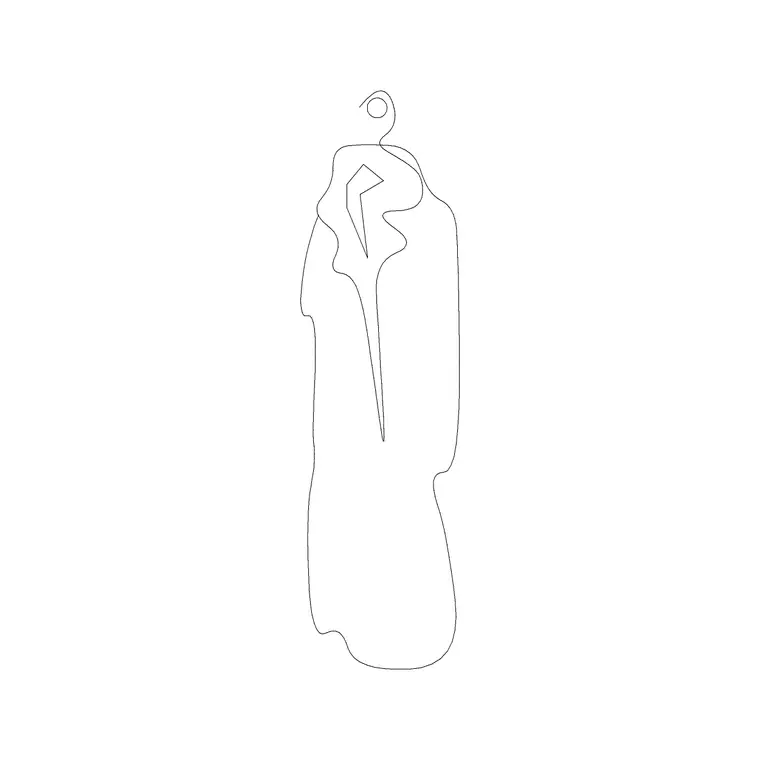 Ladies Suit Front DWG CAD block thumbnail — accessories drawing