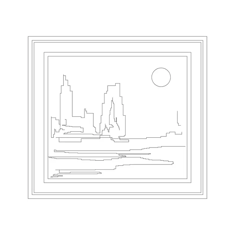 Landscape Frame 1 DWG CAD block thumbnail — accessories drawing